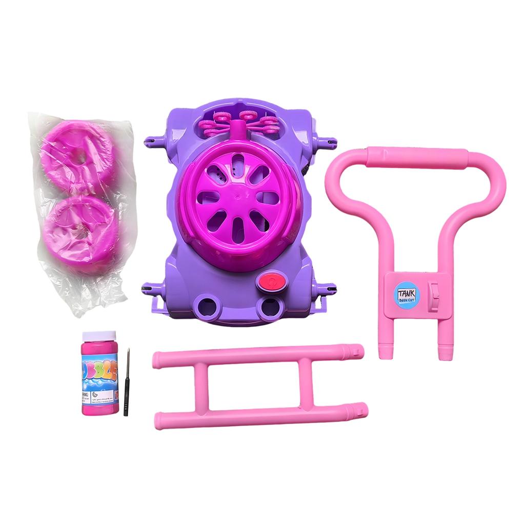 Electric Bubble Cart Toy with 110ml Bubble Solution Capacity Battery Operated Bubble Machine Push Walker Outdoor Fun Toy for Kids