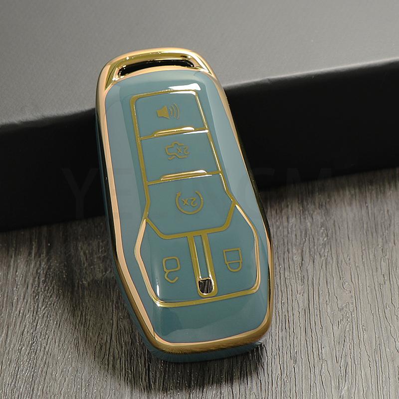 5 Buttons TPU Car Remote Key Case For Ford Fusion F-150 Edge Explorer Mustang Lincoln MKZ MKC Platinum 2016 F150 Lariat  Cover