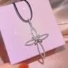 Simple Classic Cross Pendant Necklace Unisex Color Retention Electroplated Copper Micro-Inlaid Zircon Necklace