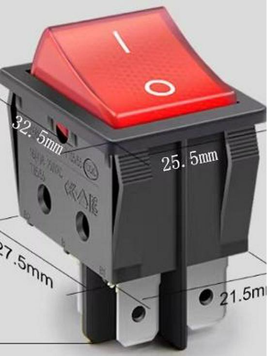 High Current 40A 250VAC Spot Welder Switch, Four Pins, Two Positions with Light, KCD4 Rocker Boat Switch.