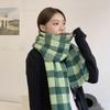 AC Plaid Scarf New Checkerboard Plaid Women's Imitation Cashmere Scarf Winter Soft Waxy Warm Scarf Shawl