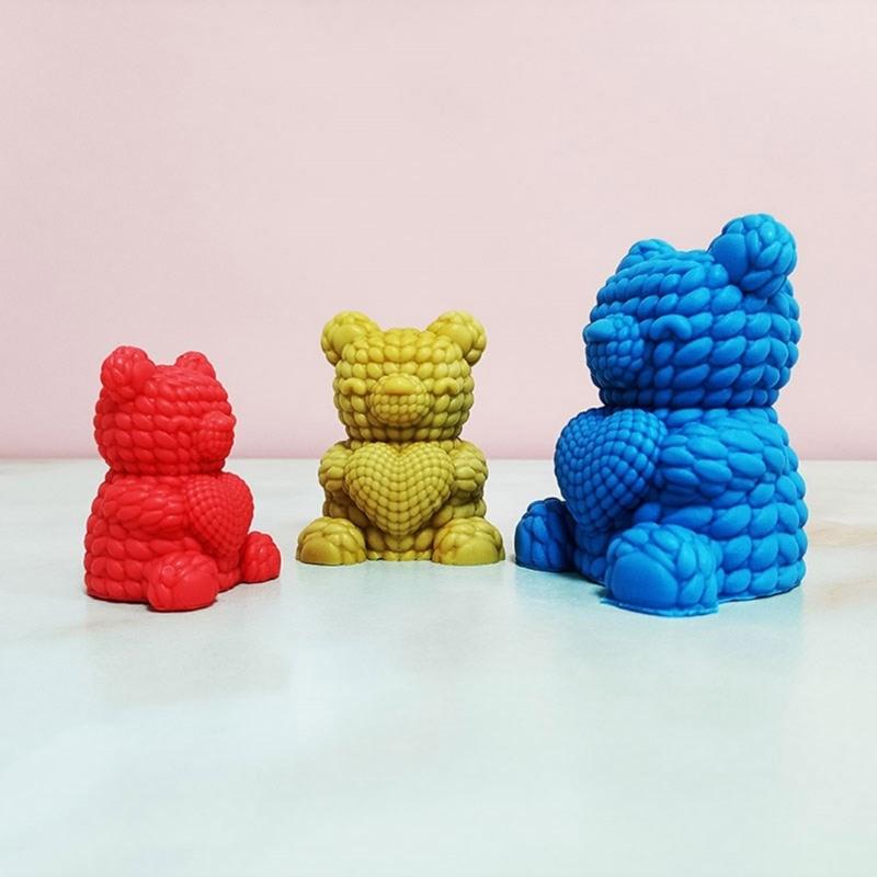 Bear Designs Candle and Home Decors Artistic Bear Shaped Silicone Mould for Crafters in Home Decoration Crafts