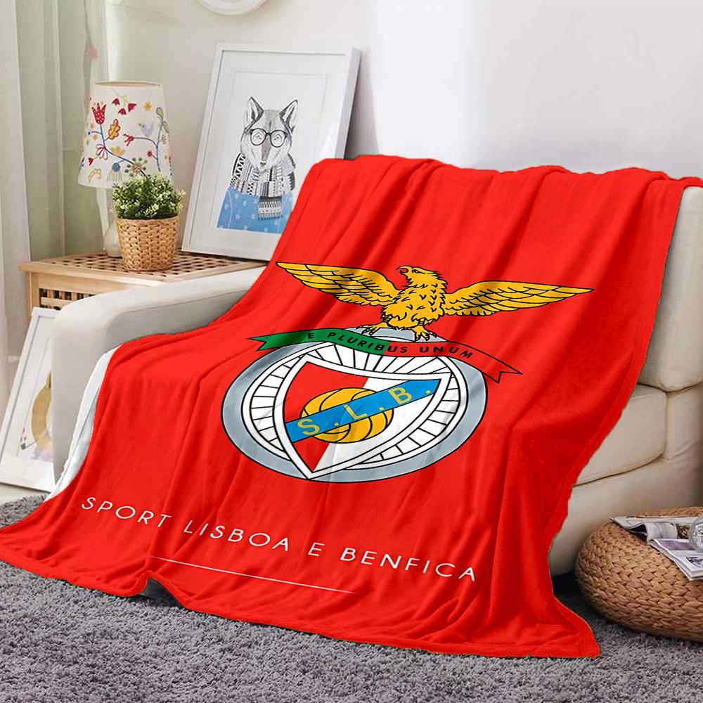 1Pc Benfica Football Crest Blanket For Couch Bed Plush Cozy Fuzzy Blanket Super Soft Warm Blankets For Fall And Winter 0918220