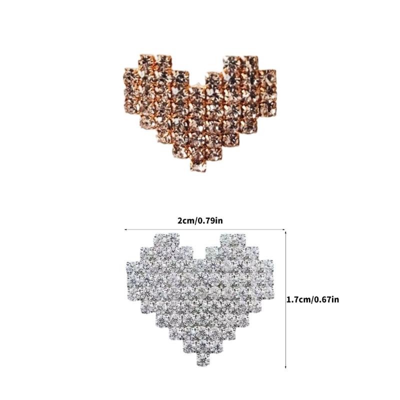 Creative Rhinestones Heart Shape Badge Pin Brooch Stylish Jewelry For Special Moment Lightweight Coat Decoration