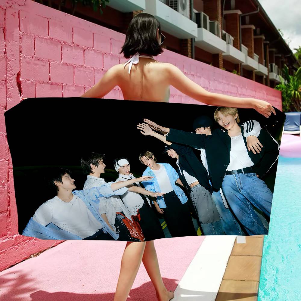 Kpop RIIZE Anime Strand Handtuch Weiches Saugfähiges Waschlappen Kindergeschenke Für Kinder Reisen Camping Fitnessstudio