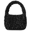 Borsa a spalla tote plissettata versatile minimalista in poliestere media da donna Nera 1269101001