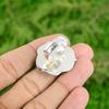 Gift For Her 925 Silver Natural Swiss Blue Topaz Promise Flower Adjustable Ring