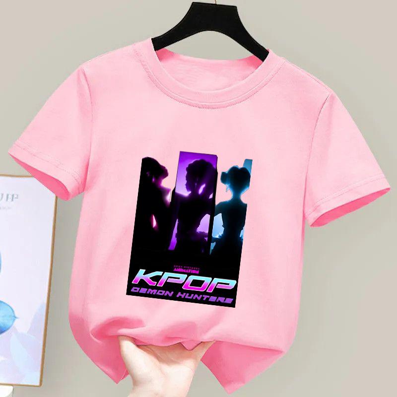 K-POP Demon Hunter Girl Group Unisex Cotton T-Shirt - Kids' Summer Short Sleeve Round Neck Top