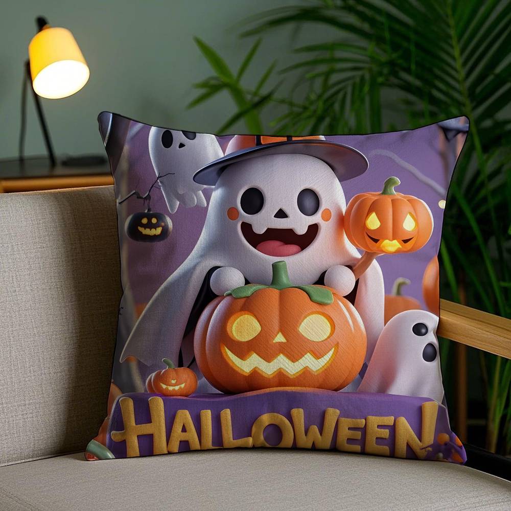 

Halloween Daily Pillow Case Anti-dustmite Invisible zipper Sofa Bed 12x12Inch