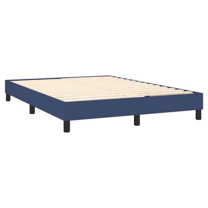 Maison Exclusive - Sommier à lattes de lit avec matelas Bleu 140x200 cm Tissu