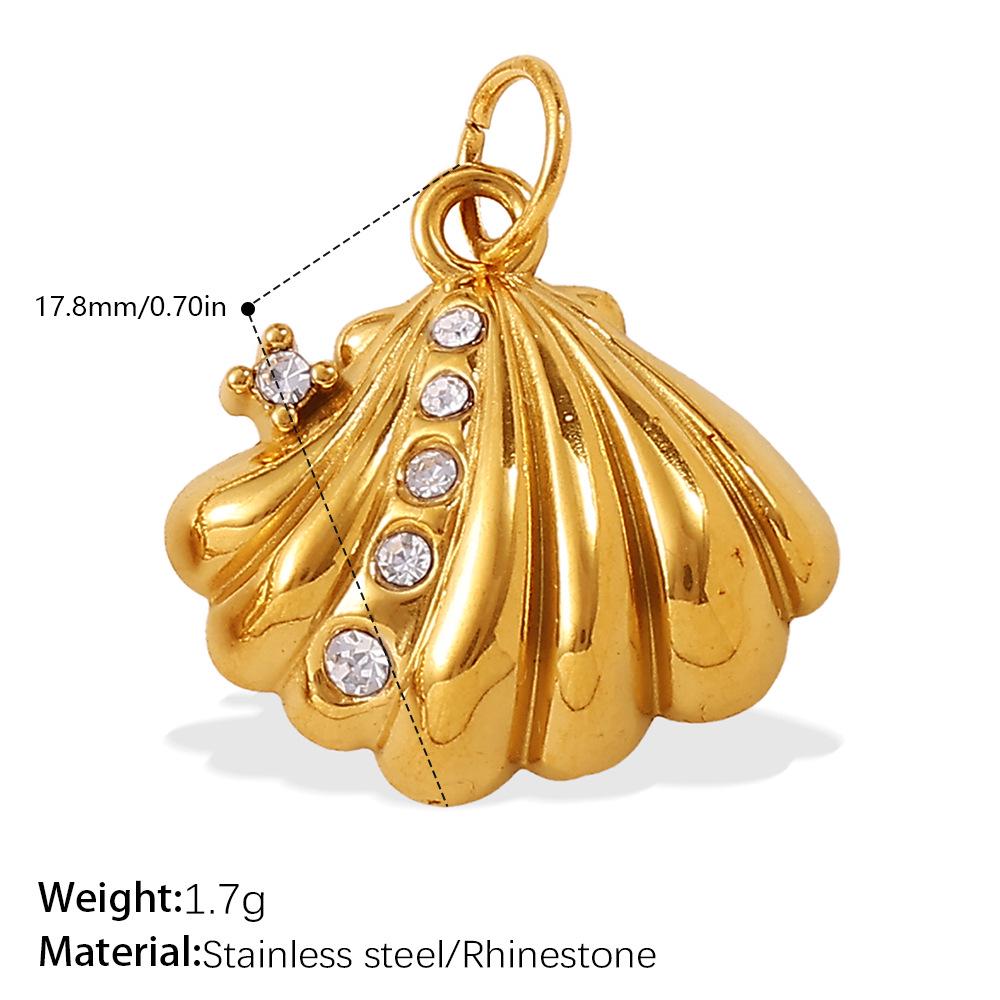 18K Gold Plated Shell Pendant for Versatile DIY Jewelry