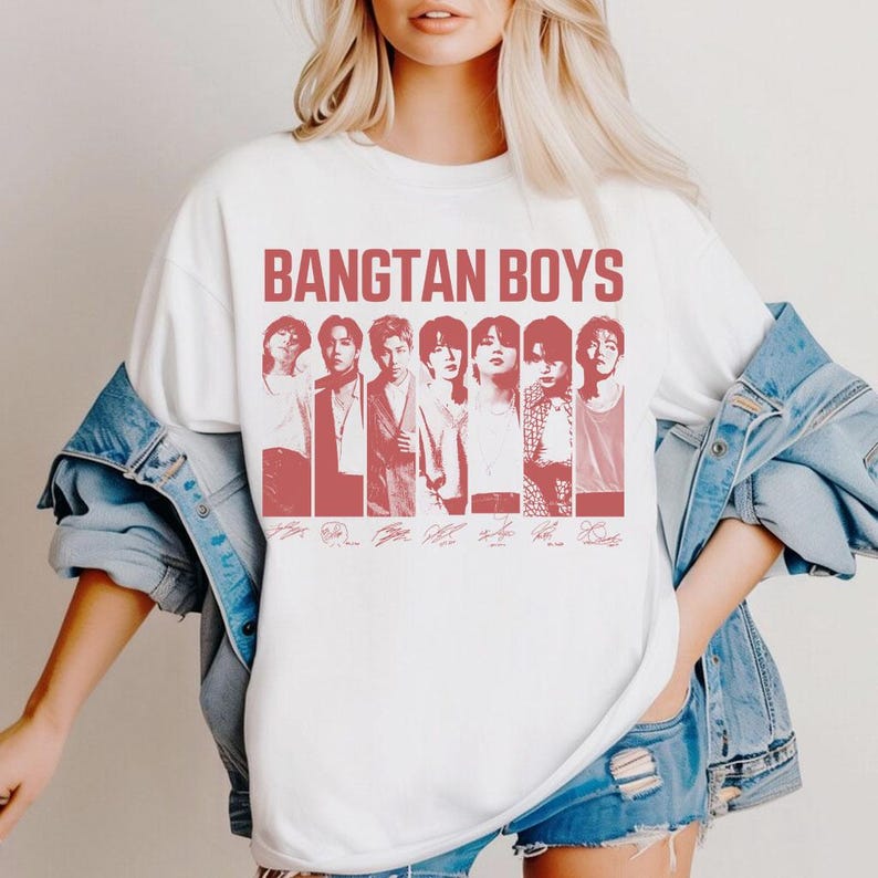 

Футболка з підписами учасників Bangtan Boys, Футболка BTS World Tour 2026 BT21, Повернення BTS, Концерт BTS, Подарунок Kpop для Army, Фанати Kpop XXL чорний