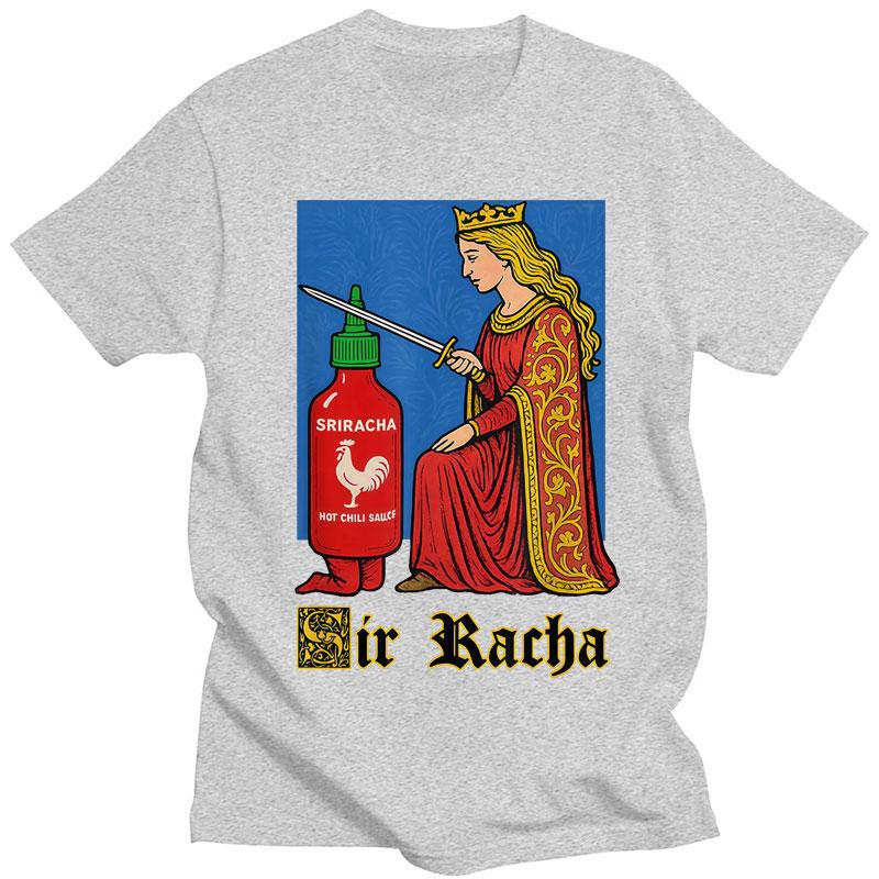 Sir Racha Lustige Chili-Sauce Meme Print T-Shirts Herren Damen Humor Beliebte T-Shirts Lässig Baumwolle Mode T-Shirt Streetwear Geschenke