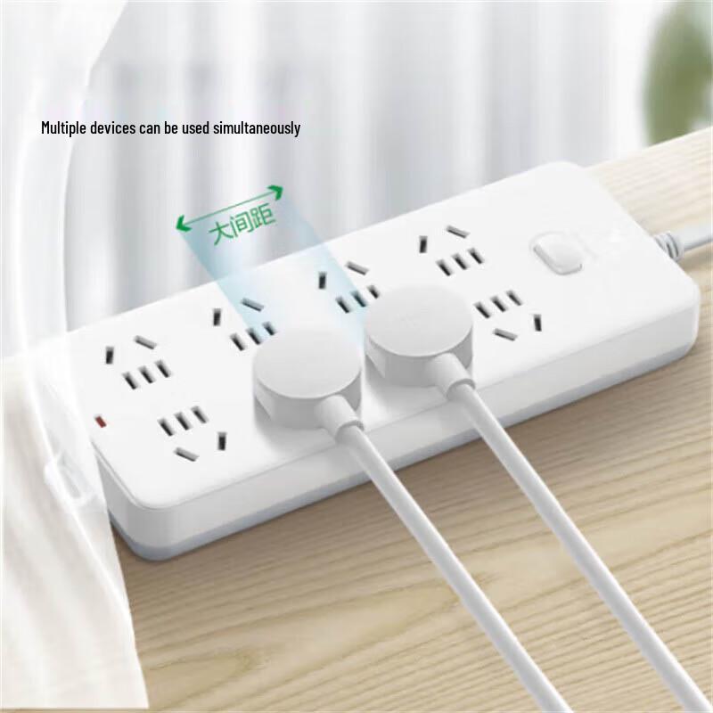 BULL New National Standard 8-Outlet Power Strip with Master Switch, 3m CN plug (adapter included)