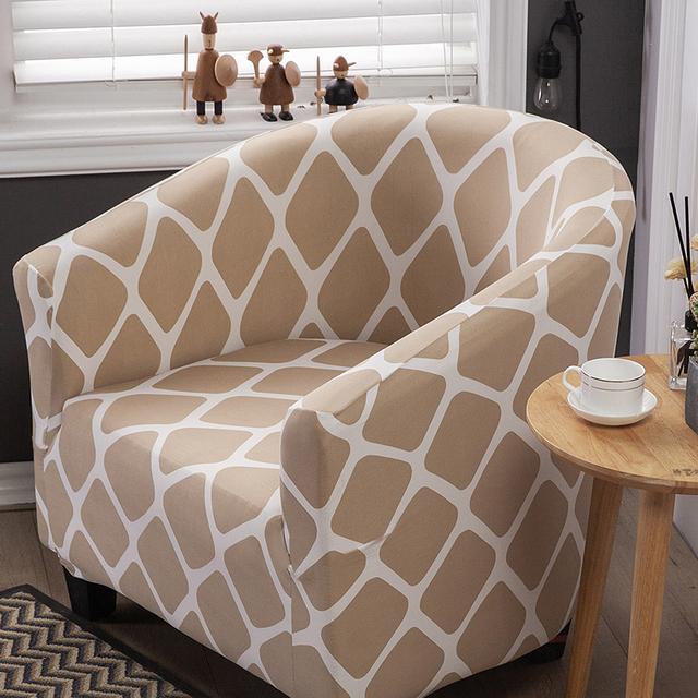 Printed Chair Slipcover Stretchy Armchair Cover U Shape Chair Cover Club Sofa Cover Bar Counter Couch Covers Used For Living Room Room
