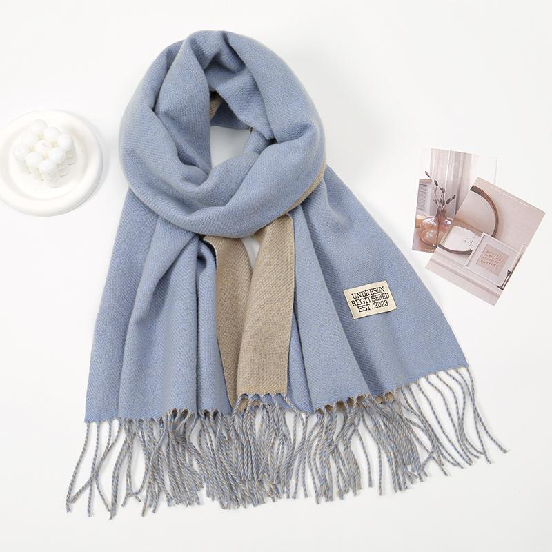 New Winter Cashmere Scarf For Women Long Warm Cashmere Shawl Hijab Wrap Female Solid Pashmina Bandana Head Scarf Bufanda
