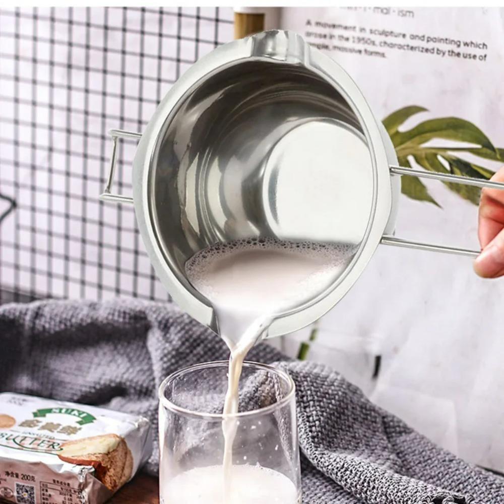 Edelstahl Wachsschmelztopf langer Griff Aromatherapie Kerze Seife Schokolade Butter handgemachte Seifenherstellungsprozess Werkzeug