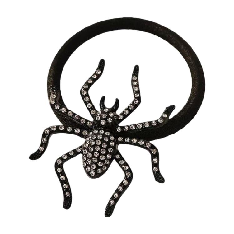 Women Crystal Rhinestones Spiders Hair Tie Halloween Accessory For Costume Parties Daily Hairstyle Decoration