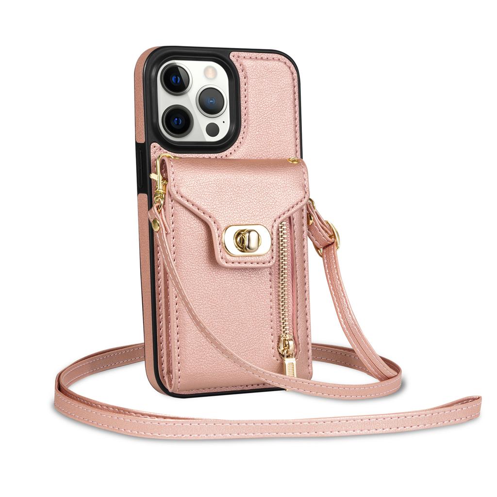 Crossbody Zipper Cards Solt Wallet Leather Case For Iphone 14 PRO MAX 15 13 12 XR XS X 7 8 Plus SE 2026 Lanyard Bag Pocket Cover
