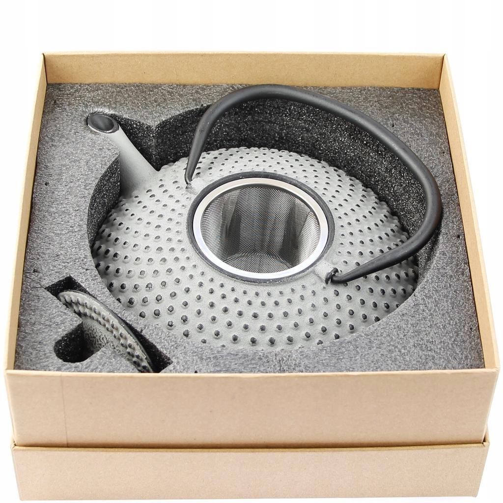 CAST IRON KETTLE 1.25L TEA TEAPERTAIN + 2x CUPS