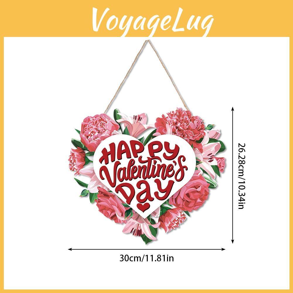 Day Valentines Paper Door Hanging With Heart Flower Design For Decor Party