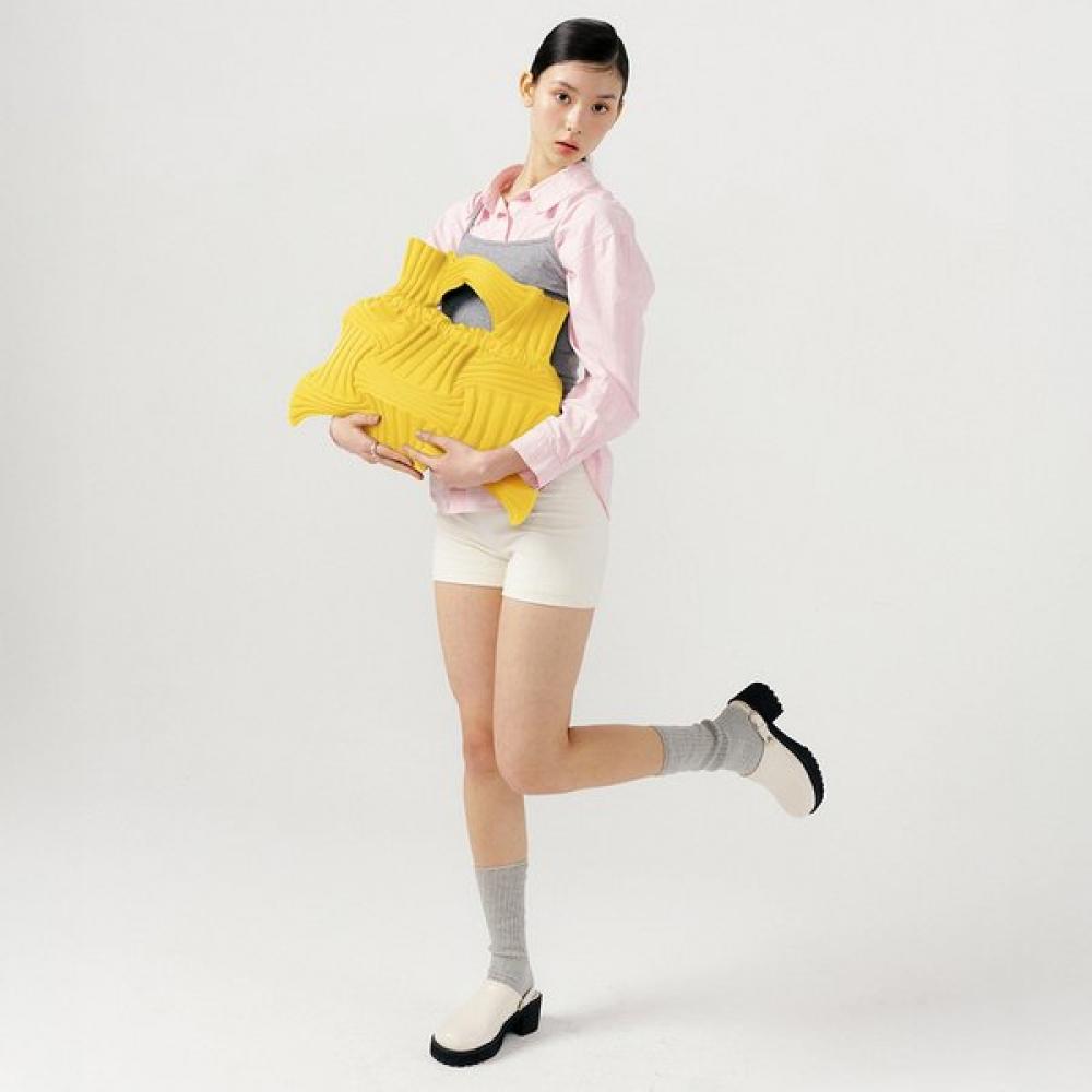 Pleatsmama Yellow Big Bow Bag