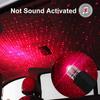 Sound Activated USB Starry Sky Projector LED Night Light Car Roof Interior Star Galaxy Lamp DC 5V for Home Bedroom Party Decor