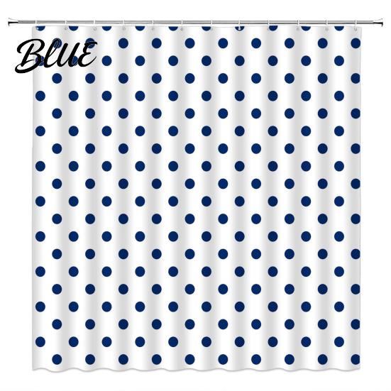 Standard Size Shower Fabric Bathroom Dot with Curtain Curtains Polka Hooks Waterproof Curtain Retro Bath Modern Decoration Accessories for