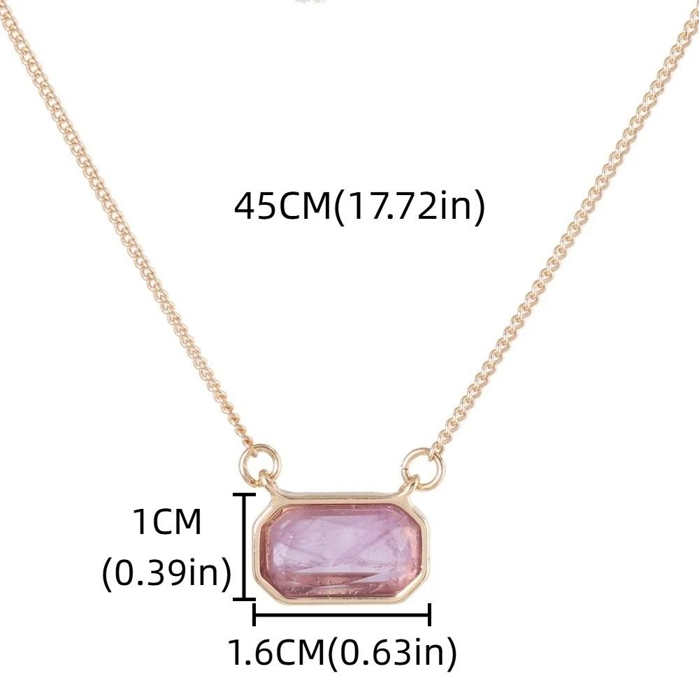 Handmade Semi Stone Choker Natural Stone Square Pendant Fashion Raw Gemstone Necklace Yoga