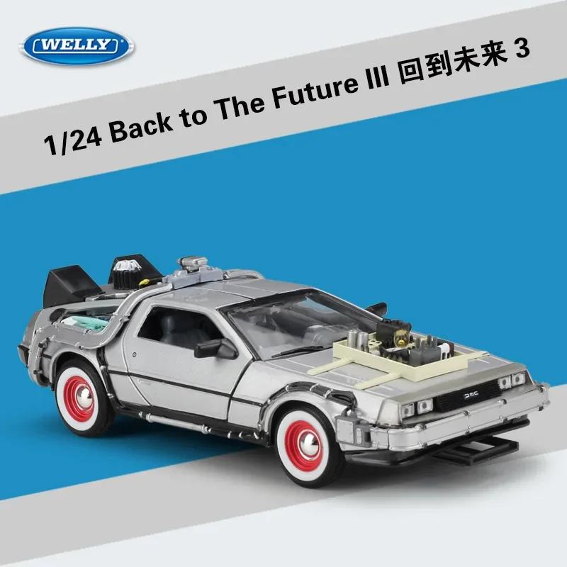 Welly 1:24 Back To The Future Time Machine Dmc-12 Delorean Diecast Alloy Model Car Metal Toy Car For Toy Gift Collection