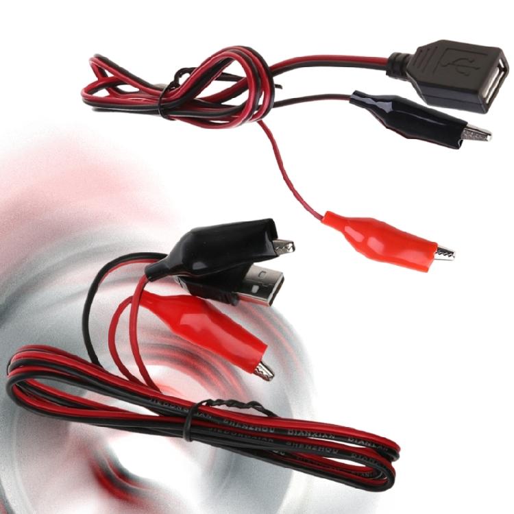 Upgrades USB Alligators Clip Connectors 50cm Length Mobile Device Charging Test Clip for Power Conversion Applications