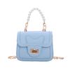 Pure Button Pearl Colour Handheld Kid Trendy Stitching Shoulder Small Bag Square