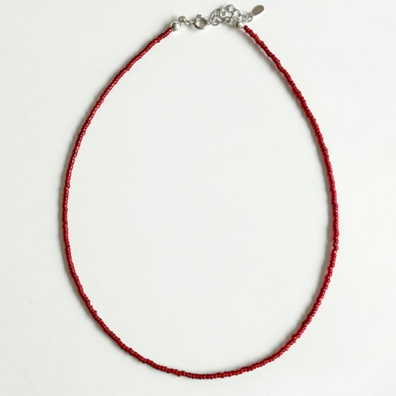 

mi0 Просте кольорове намисто з бісеру(срібло 925 червоний ) free