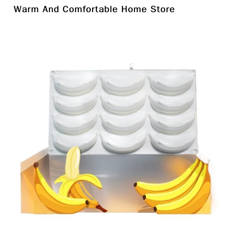 6/12/24 Holes Banana Mango Design Mousse Silicone Mousse Mold 3D Fruit Dessert Chocolate Mold DIY Cake Decorating Tools Bakeware