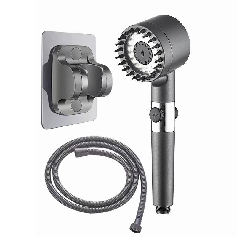 Powerful Pressurized Hand Shower, Filter Spray Shower Head (grey,ABS Plastic) серый
