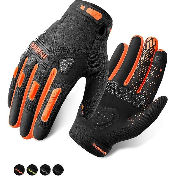 INBIKE MTB Mountain Bike Gloves Touchscreen With Thicken EVA Padded & TPR Knuckle Protection For BMX MX ATV Motorcycle