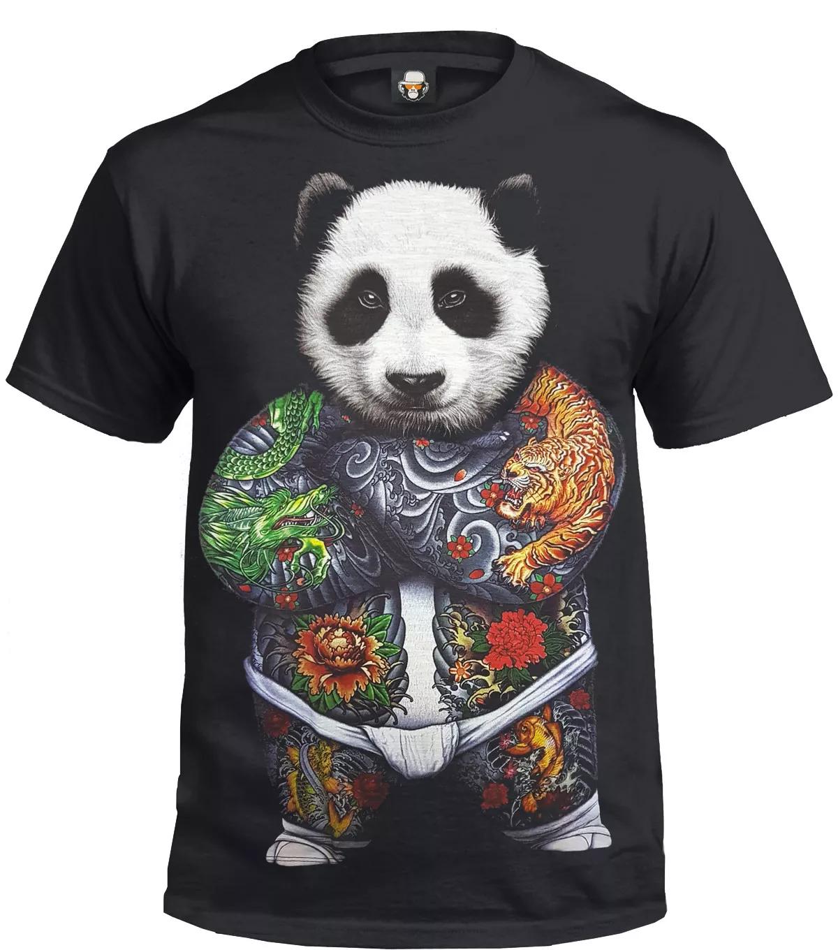 

ПАНДА ТАТУ ЧЕРНЫЙ 100% Хлопок Футболка Мужские Футболки Топ/Байкер/Медведь/Смешной/Шутка/Унисекс/Рождественский Подарок/Топ/S-XXXL S