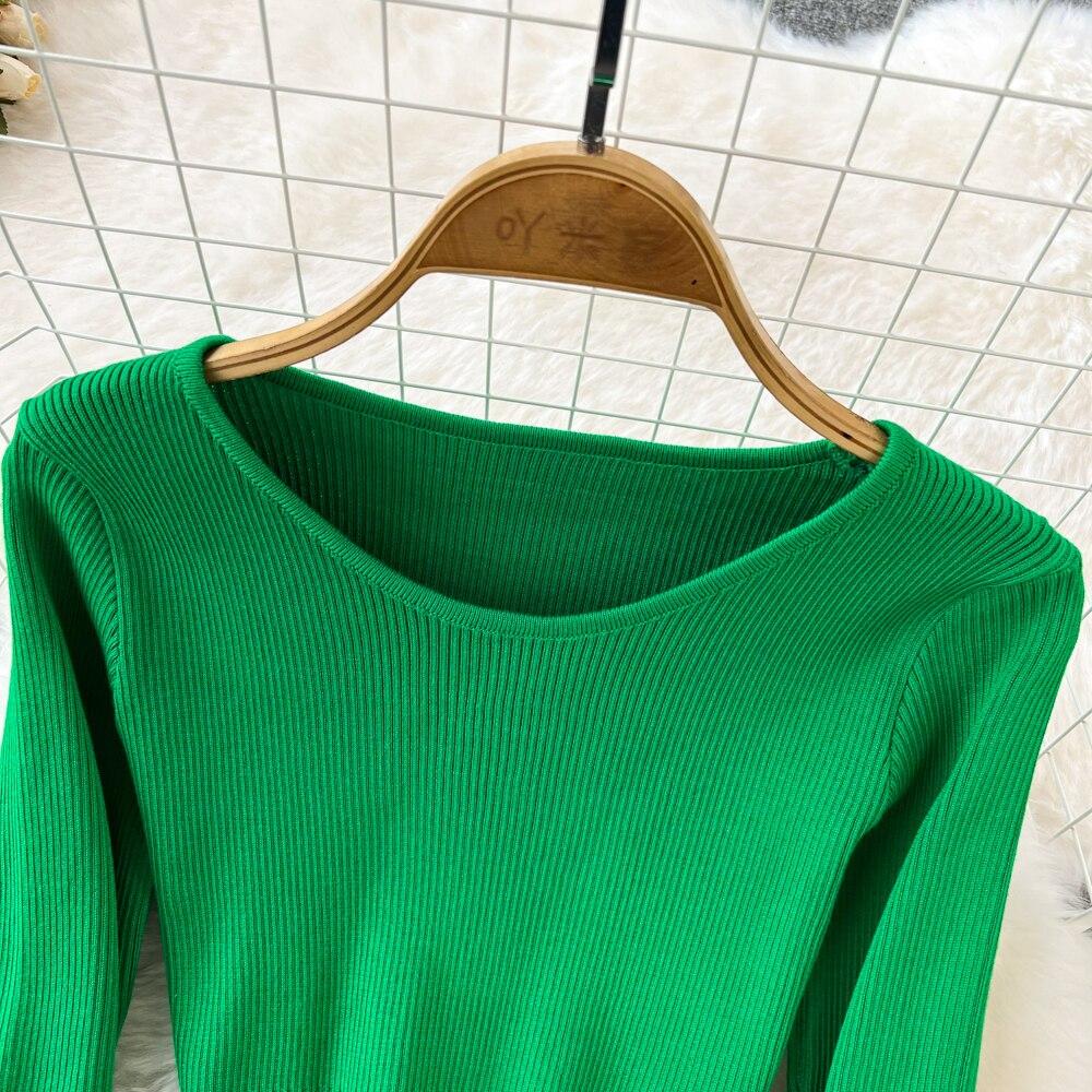 Retro Módní Oblek Spice Spice Styl Kulatý Výstřih Krátký Top + Sukně z Úpletu s Vysokým Pasem a Rozparkem Dvoudílný Set