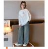 Girls' 2025 Autumn Smiley Face Casual Loose Shirt for Medium & Large Children