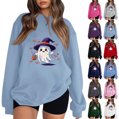 Women's Fashion Casual Long Sleeve Halloween Printed Sweatshirt