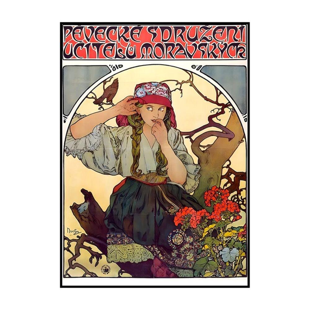 Vintage Art Nouveau Woman Tin Sign Retro Metal Panel Home Bar Cafe Decor