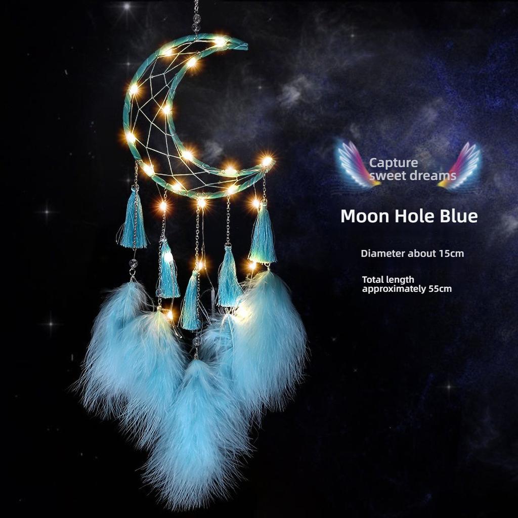 Boho Indian Dreamcatcher Pendant - Three Lives Series Bedroom Wind Chime with Gentle Bells