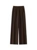 Women's 100% Wool Knit Wide-Leg High-Waist Floor-Length Pants for Autumn/Winter Casual Wear