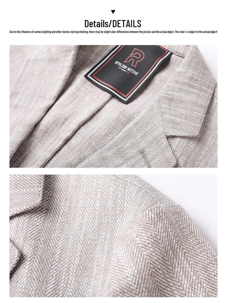 Herren Casual Frühling/Herbst Baumwolle Leinen Blazer Jacke