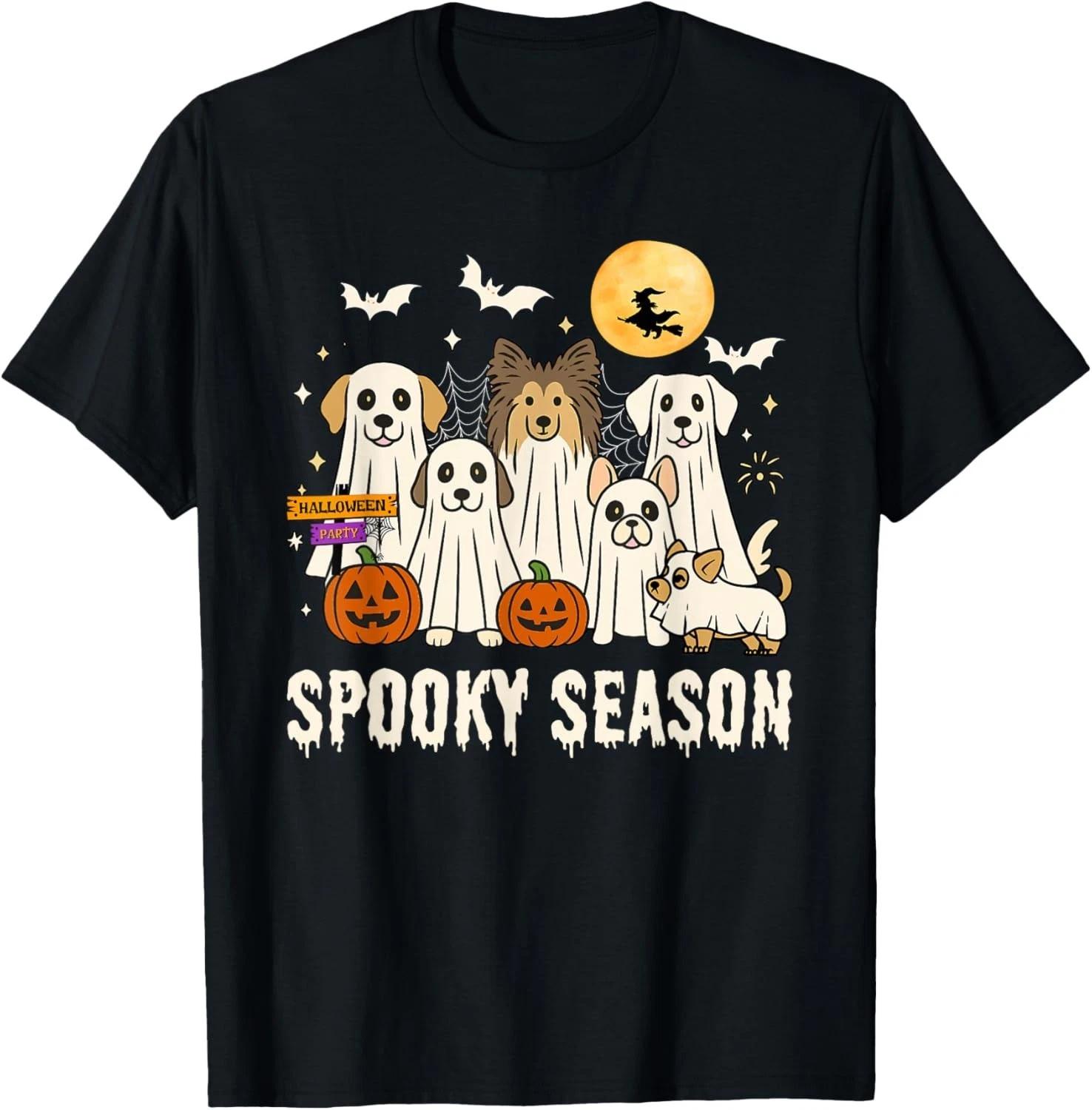 Dogs Ghosts Cute Dogs Dressed As Ghost Funny Halloween Dog Gift Unisex T-Shirt S