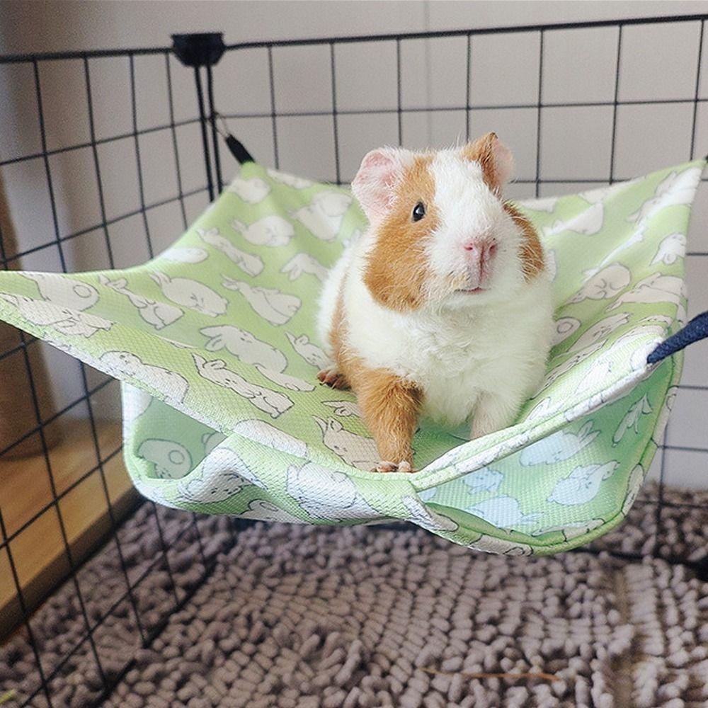 

Summer Cooling Hamster Hanging Beds Comfortable Hammock Swing Toys For Small Animal Chinchillas S зелений