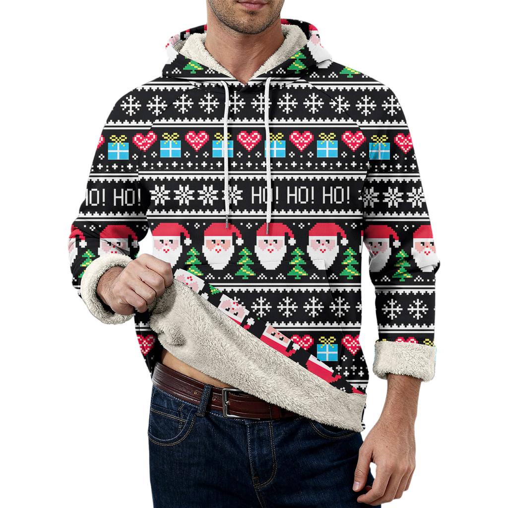 Pánská ležérní fleecová mikina s dlouhým rukávem a kapsami