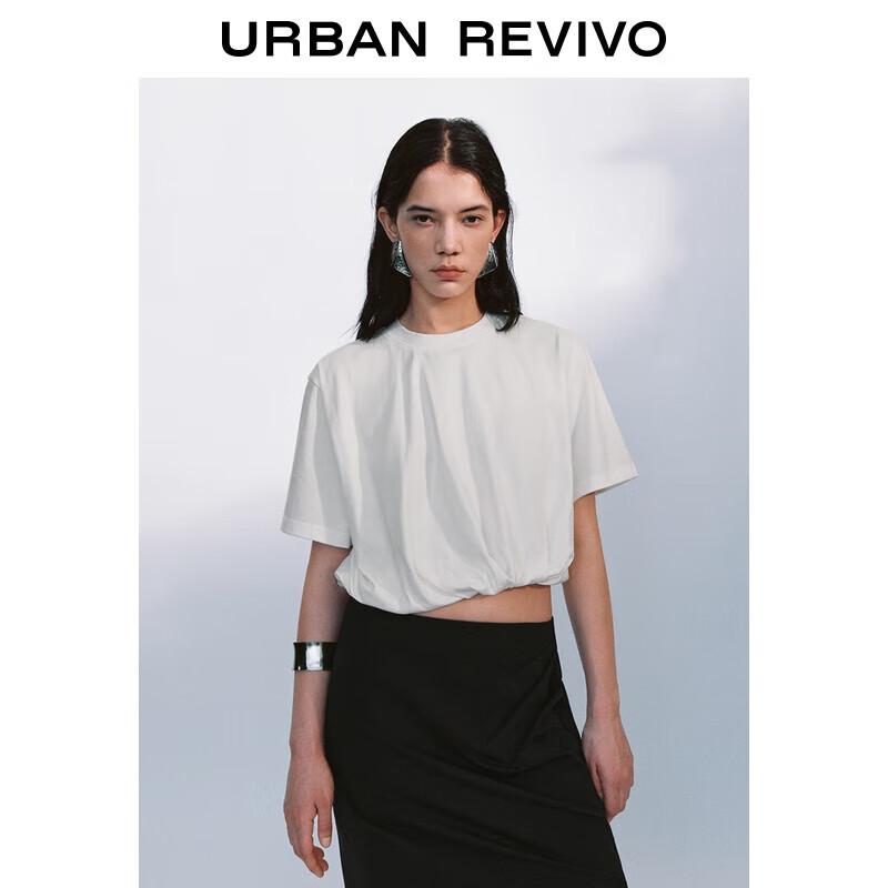 UR 2025 Autumn Women s Petal Short Sleeve T-Shirt XL