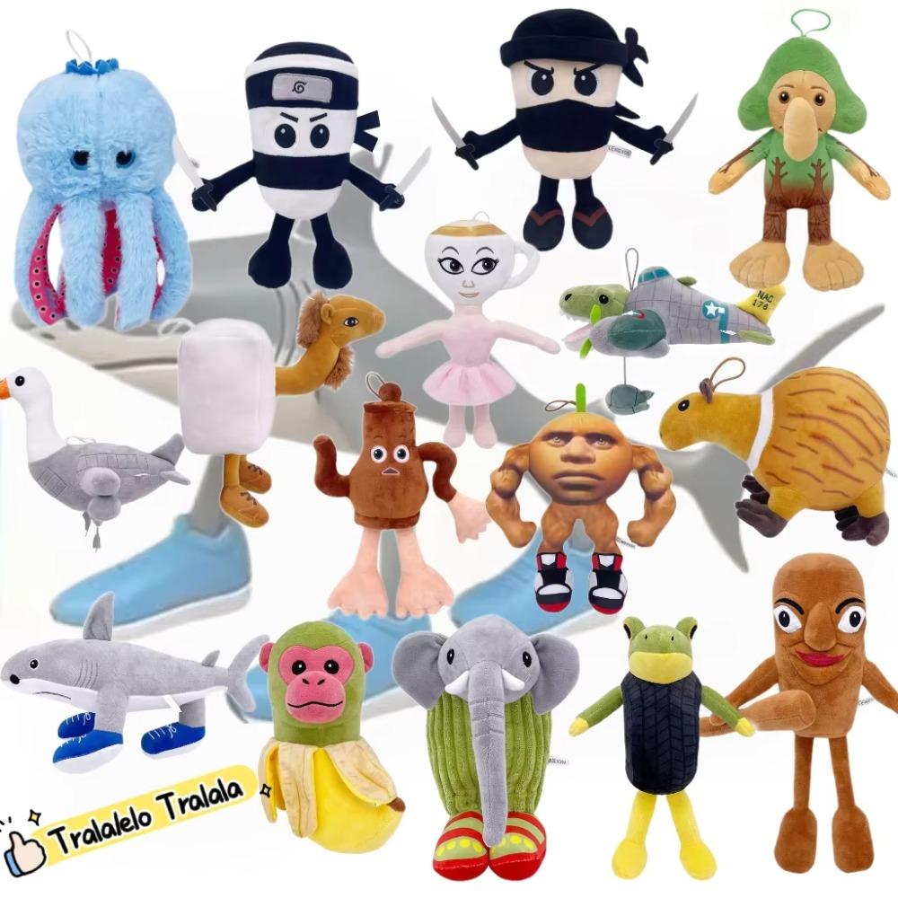 Tralalelo Tralala Plüsch Tungtungtung Italienischer Gehirnfäule Al Tralalero Tralala Plüschpuppe Kuscheltier Weiches Kissen Individuelles Spielzeug