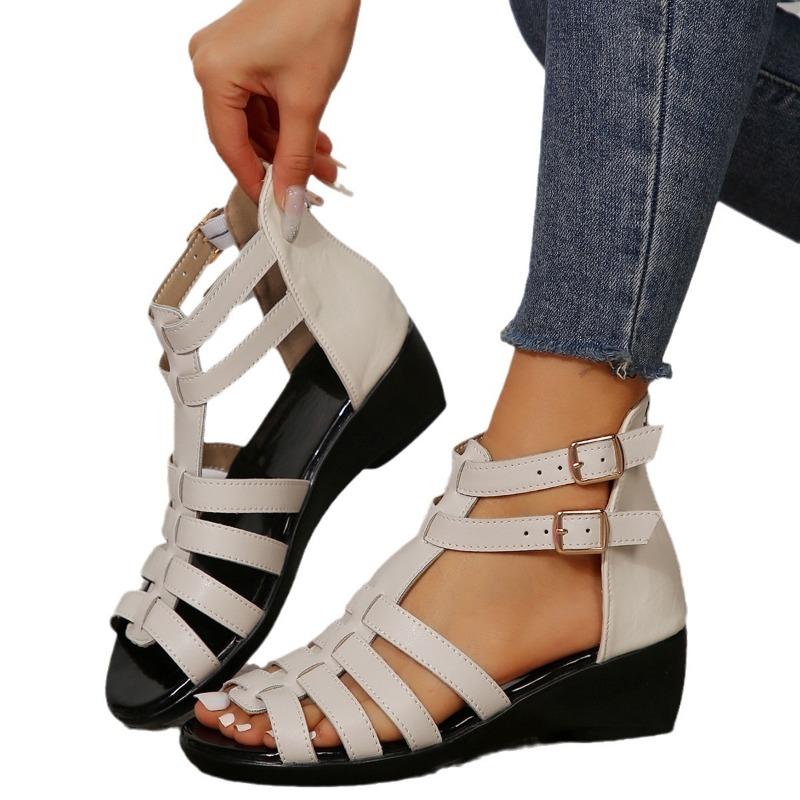 Sommer Mode Neue Große Größen Sandalen Damen Keilabsatz Lässig Tägliche Schuhe